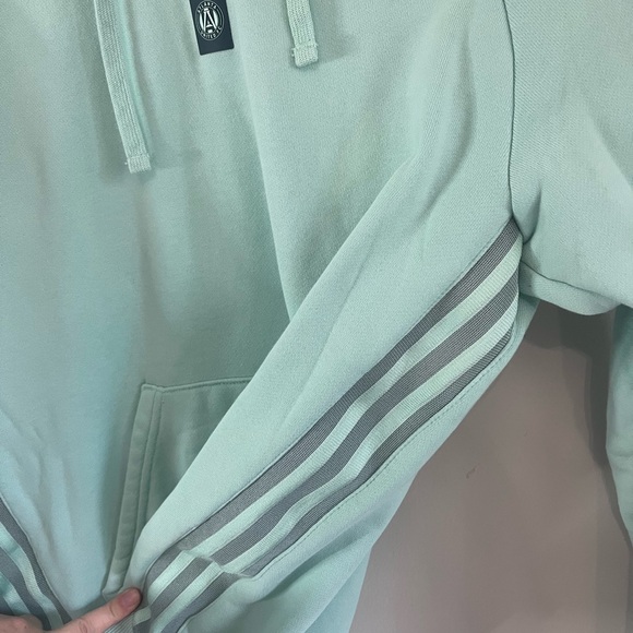 Adidas Atlanta United MLS Mint Hoodie | Men’s S | Quilted Hood Hidden Zip Pocket - Picture 6 of 12